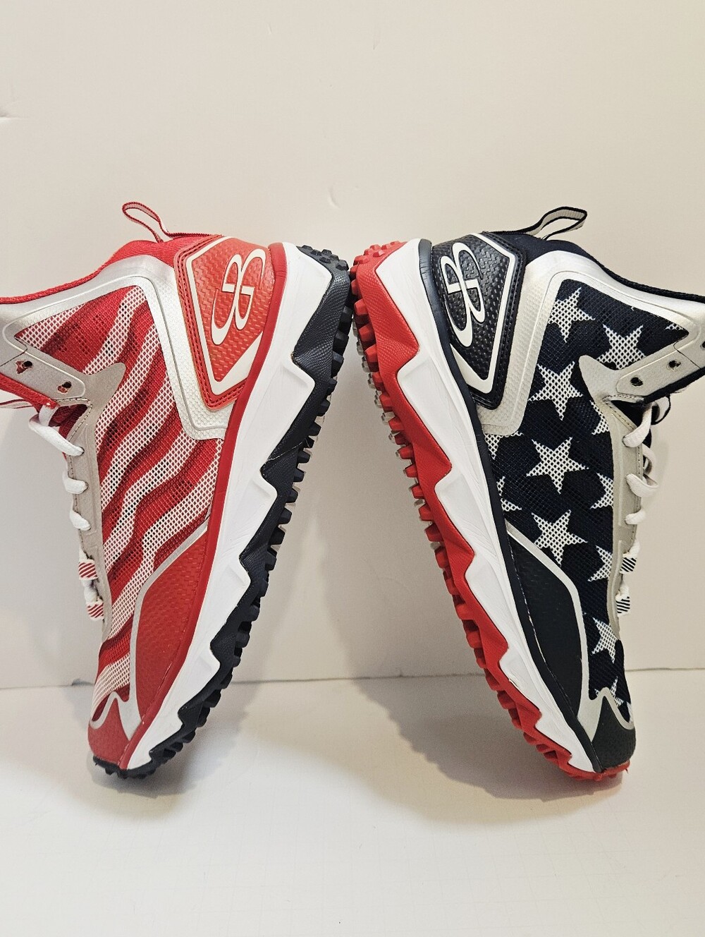 Boombah Men’s Patriotic Turf Shoes Sz 9 Baseball Softball High Traction Cleats